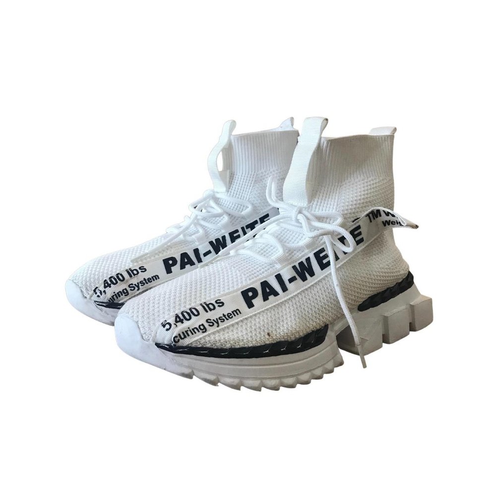 Shedso Men's Pai-Weite White Sneakers